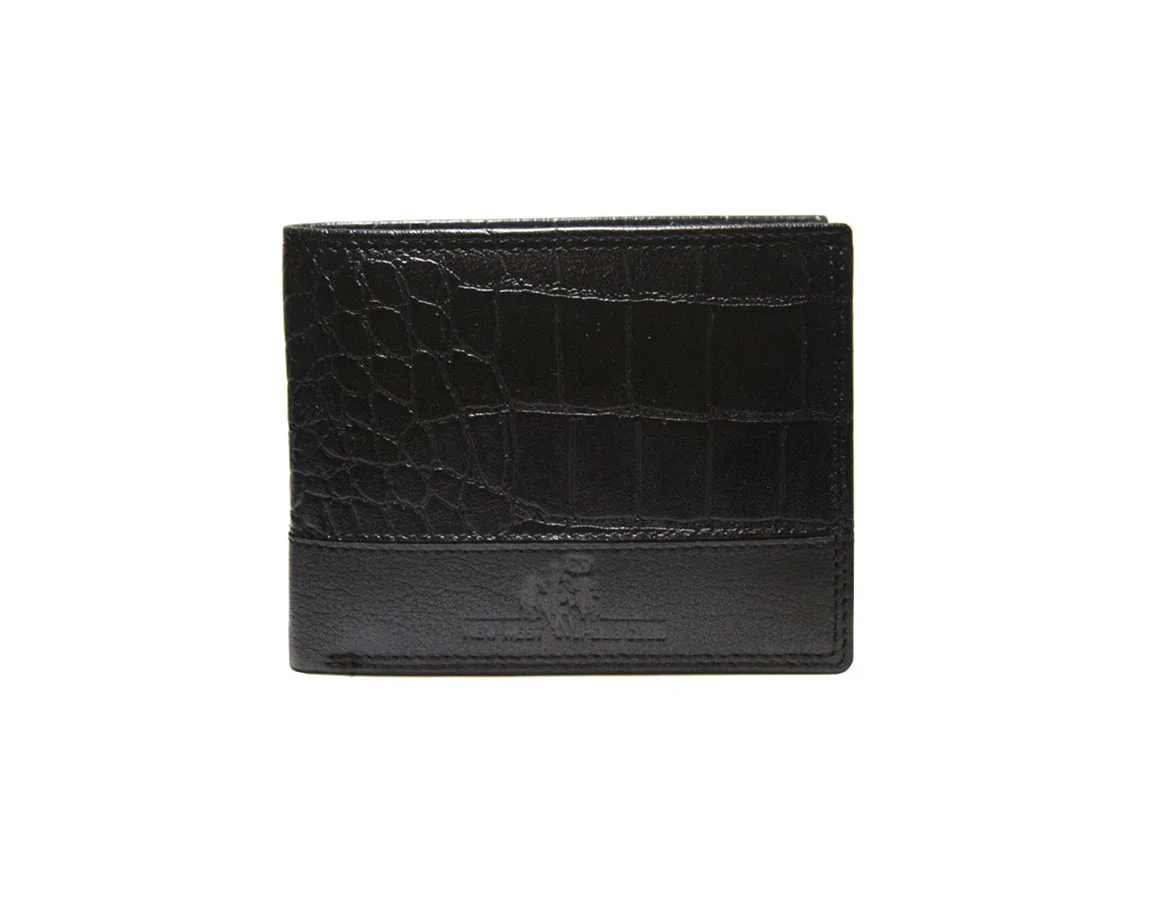 Φωτογραφία προϊόντος: Ανδρικό δερμάτινο πορτοφόλι μαύρο κροκό POLO CLUB NEW WEST 219-2