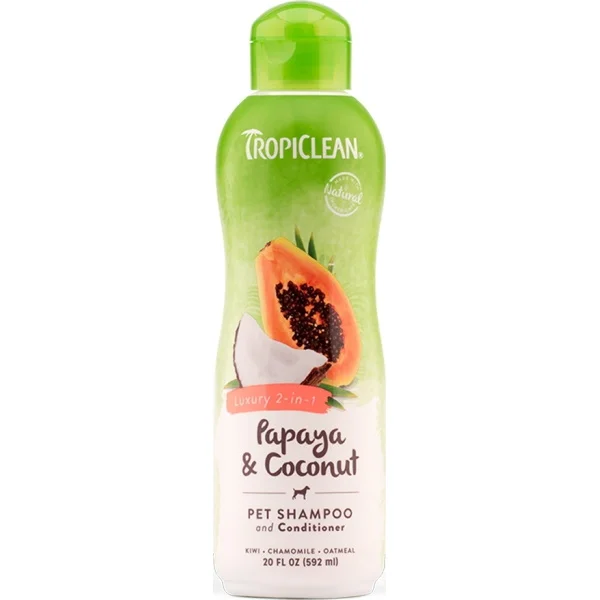 Φωτογραφία προϊόντος: Σαμπουάν σκύλου Tropiclean Papaya + Coconut 2in1 592ml