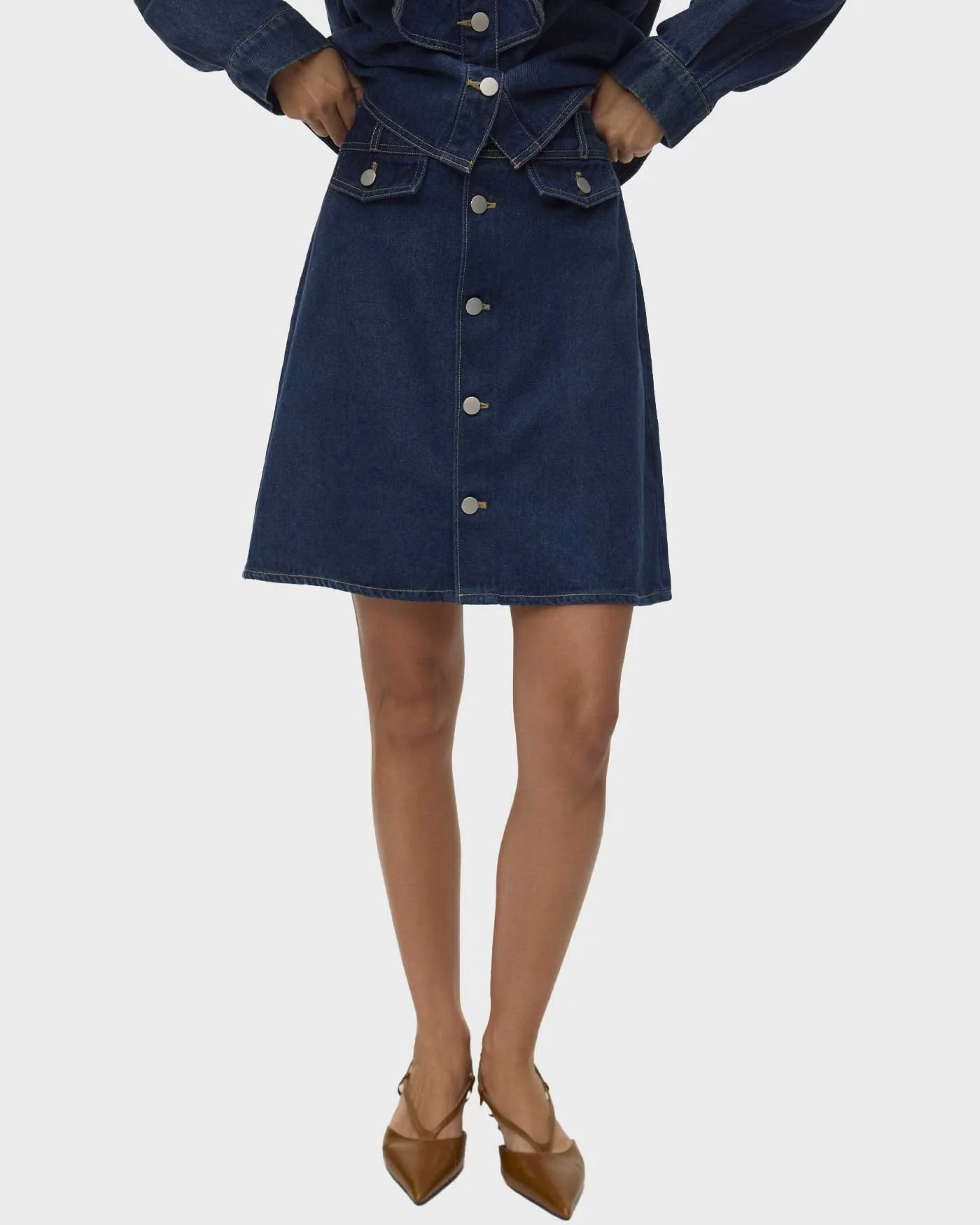 Φωτογραφία προϊόντος: VERO MODA OLKA ΓΥΝΑΙΚΕΙΑ ΜΙΝΙ ΤΖΙΝ ΦΟΥΣΤΑ - 10344847 ΜΠΛΕ
