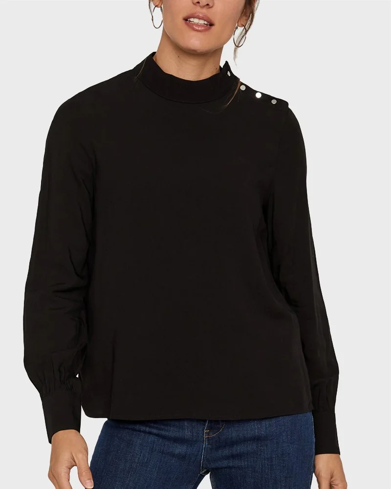 Φωτογραφία προϊόντος: ΜΠΛΟΥΖΑ MOCK NECK BLOUSE ΤΗΣ VERO MODA - 10219264 ΜΑΥΡΟ