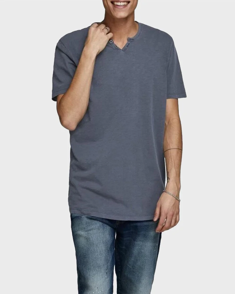 Φωτογραφία προϊόντος: JACK & JONES T-SHIRT SPLIT NECK - 12164972 ΜΠΛΕ