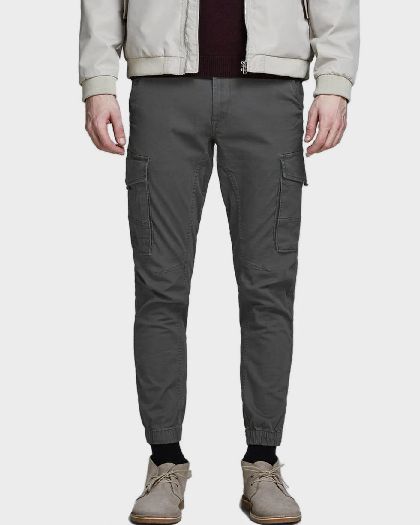 Φωτογραφία προϊόντος: JACK & JONES CARGO MALE PANTS PAUL JJFLAKE AKM 542 - 12140326 ΓΚΡΙ