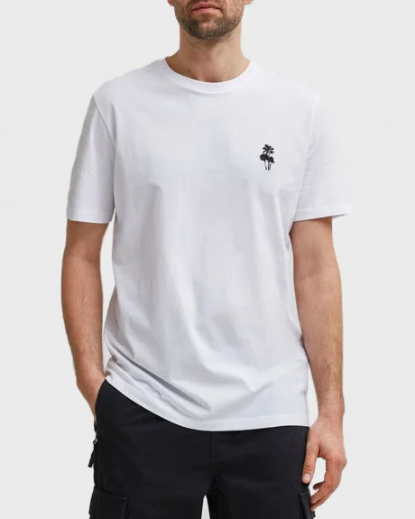 Φωτογραφία προϊόντος: SELECTED ORGANIC COTTON EMBROIDERY T-SHIRT - 16079910 ΜΠΛΕ