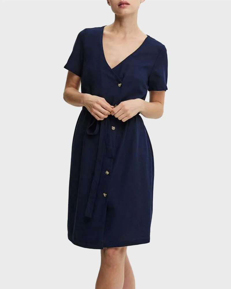 Φωτογραφία προϊόντος: VERO MODA V-NECK MINI DRESS - 10244006 ΜΠΛΕ