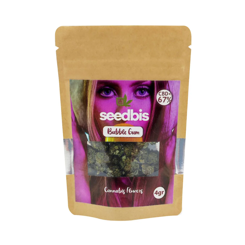 Φωτογραφία προϊόντος: ΑΝΘΟΙ ΚΑΝΝΑΒΗΣ BUBBLE GUM 67% CBD 4/8 GR – SEEDBIS