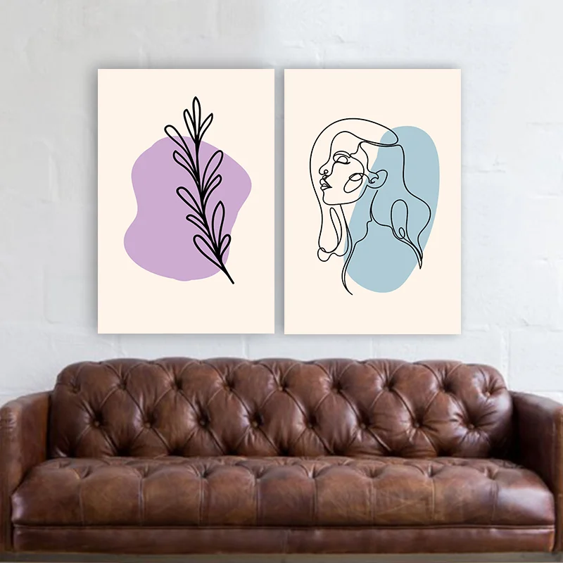 Φωτογραφία προϊόντος: Πίνακας σε καμβά minimal art portrait woman δίπτυχος