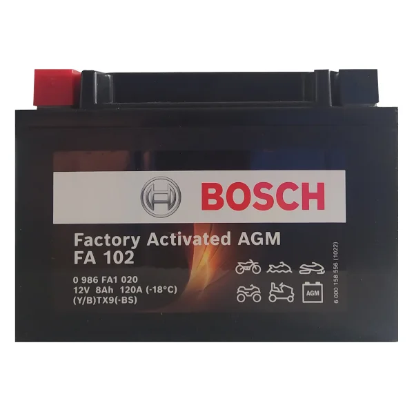Φωτογραφία προϊόντος: Μπαταρία Moto BOSCH AGM 0986FA1020 FA102 YTX9-BS 8AH 135A