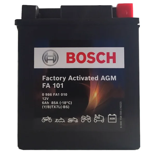 Φωτογραφία προϊόντος: Μπαταρία Moto BOSCH AGM 0986FA1010 FA101 YTX7L-BS 6AH 85A