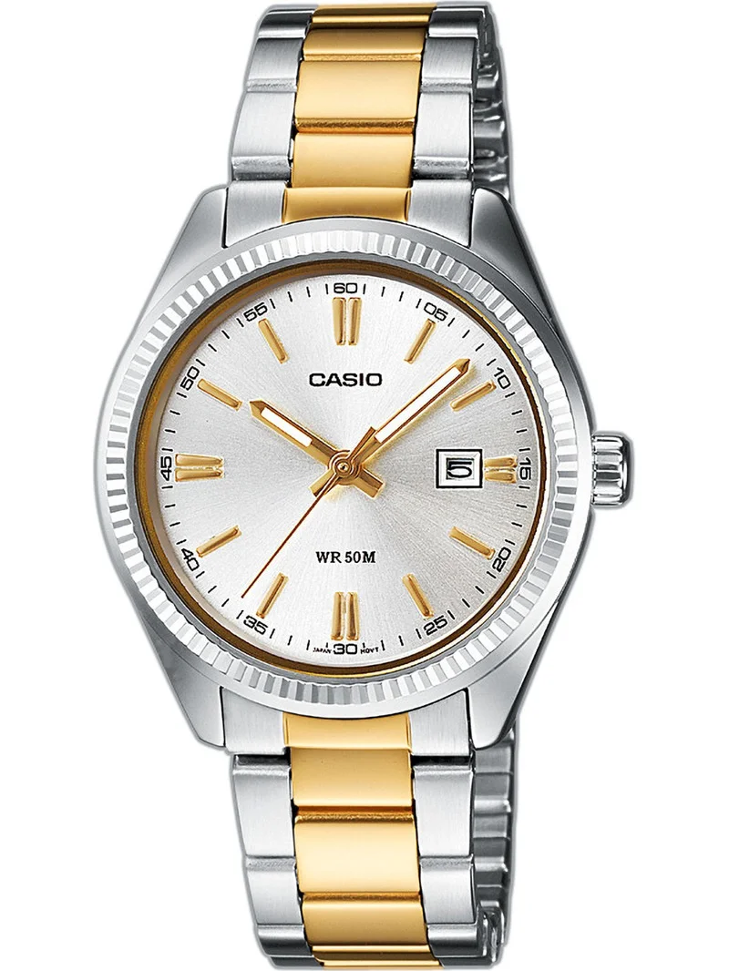 Φωτογραφία προϊόντος: Ρολόι CASIO Collection Με Κίτρινο Χρυσό-Ασημί Ατσάλινο Μπρασελέ LTP-1302PSG-7AVEG