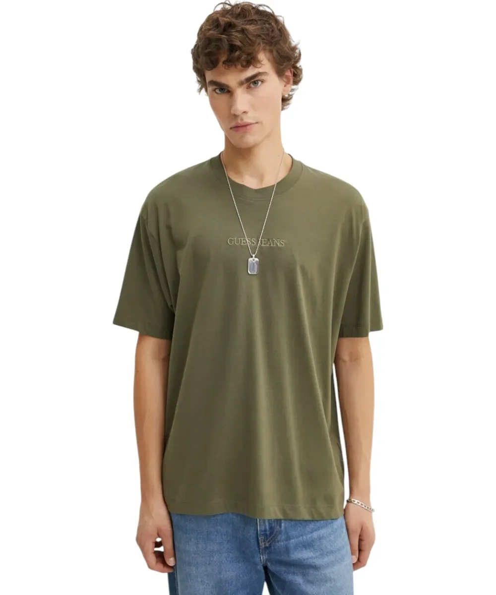Φωτογραφία προϊόντος: Guess ανδρικό βαμβακερό t-shirt oversized fit λαδί M4YI44K8FQ4-G8EV
