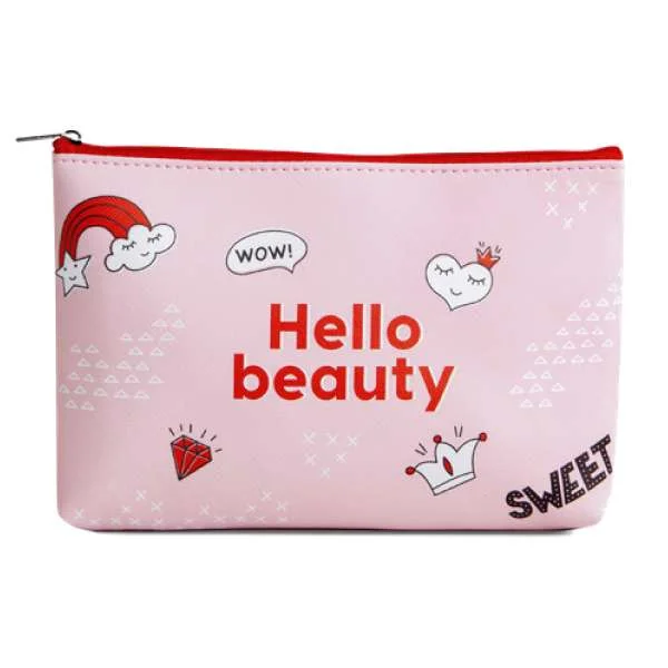 Φωτογραφία προϊόντος: IDC Institute Cosmetic Bag Hello Beauty Νεσεσέρ Καλλυντικών Ροζ 22 x 15 cm