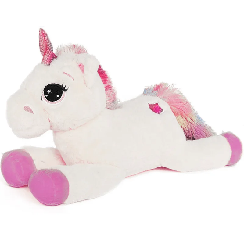 Φωτογραφία προϊόντος: VIP Baby Dolls Stuffed Unicorn Furry Pillow, Λούτρινος Γούνινος Μονόκερος Μαξιλάρι Λευκός 90cm
