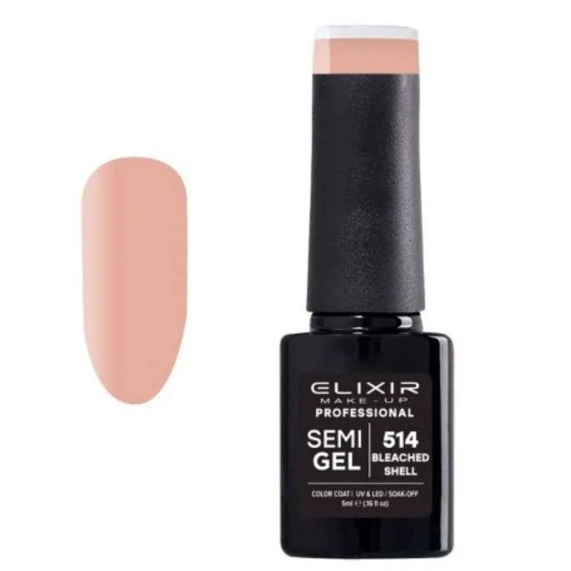 Φωτογραφία προϊόντος: Elixir Professional Semi Gel Ημιμόνιμο Βερνίκι Νυχιών 514 Bleached Shell Κρεμ 5ml