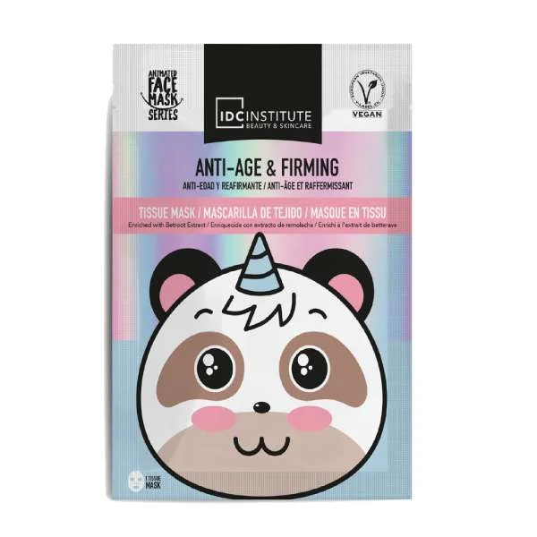 Φωτογραφία προϊόντος: IDC Institute Vegan Cute Animals Animated Mask Μάσκα Προσώπου Panda Εκτύπωση σε Πανί Anti Age + Firming Αντιρυτιδική + Συσφικτική 25gr
