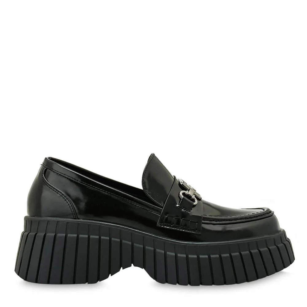 Φωτογραφία προϊόντος: Exe Γυναικεία Loafers PB06-D1470 Μαύρο Φλωρεντικ / Μαύρο