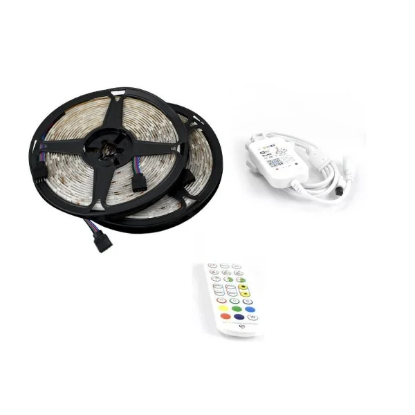 Φωτογραφία προϊόντος: Rixme Ταινία LED RGB 12V 5m με Τηλεχειριστήριο και Τροφοδοτικό