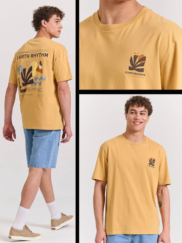 Φωτογραφία προϊόντος: Ανδρικό T-Shirt Relaxed fit FUNKY BUDDHA FBM011-087-04 TAN