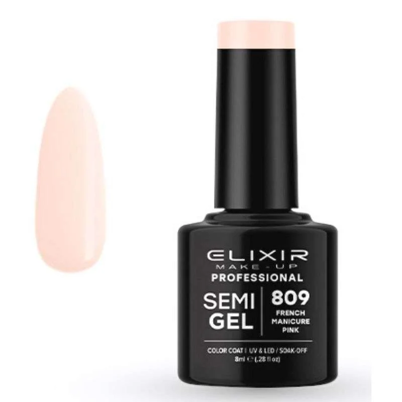 Φωτογραφία προϊόντος: Elixir Professional Semi Gel Ημιμόνιμο Βερνίκι Νυχιών 809 French Manicure Pink Ροζ Γαλλικού Μανικιούρ 8ml