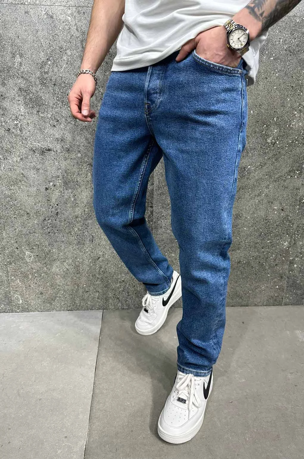 Φωτογραφία προϊόντος: Παντελόνι Jean Μπλε Tapered Fit 8249