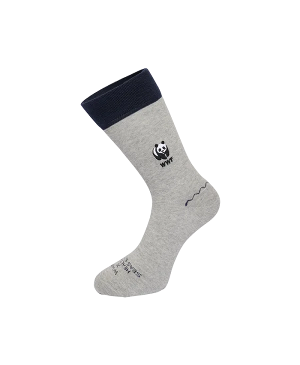 Φωτογραφία προϊόντος: Η limited edition συλλογή WWF x Healthy Seas Socks σε γκρι χρωμα με μπλε τελειωματα