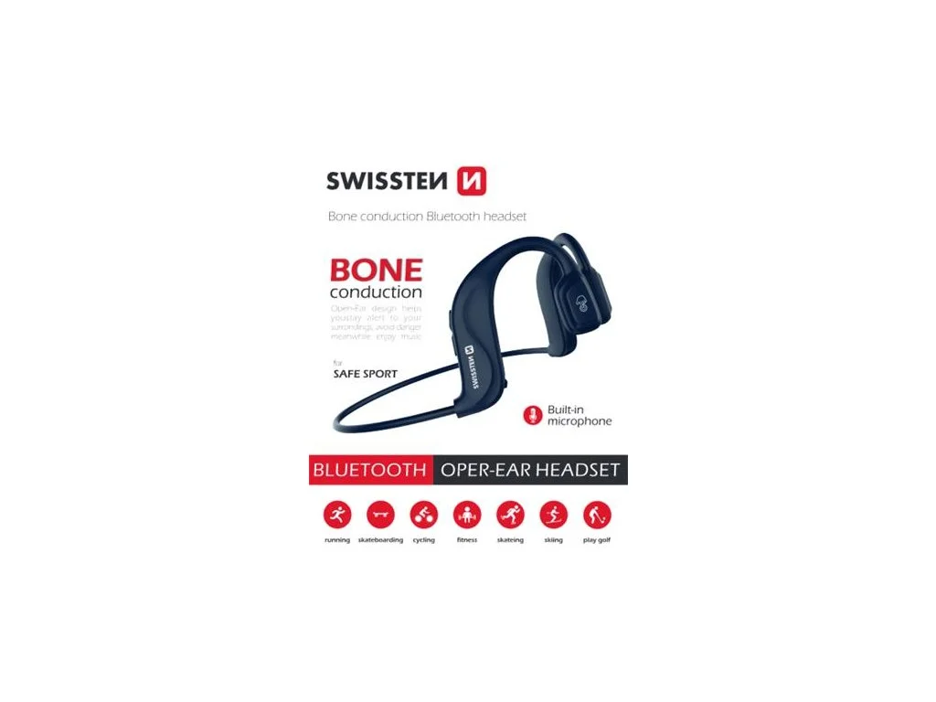 Φωτογραφία προϊόντος: Swissten Bone Conduction Bluetooth Handsfree Ακουστικά Μπλέ