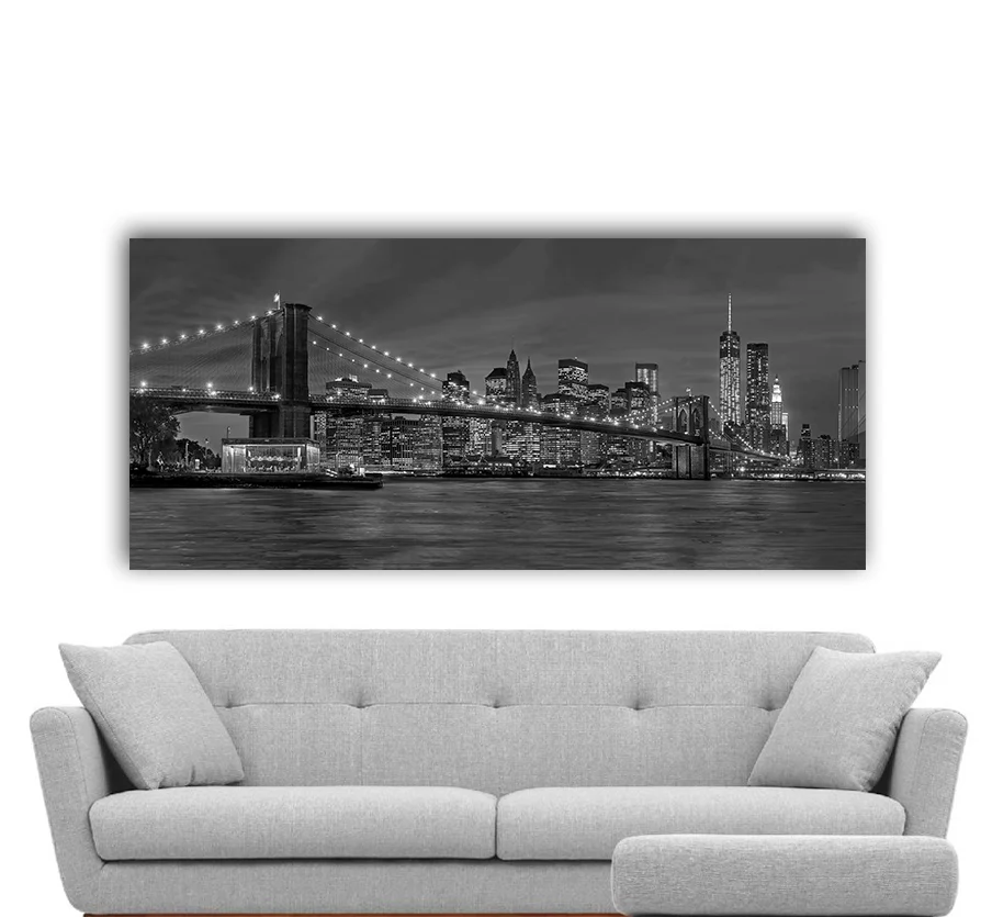 Φωτογραφία προϊόντος: Πίνακας σε καμβά NYC Grayscale, πανοραμικός