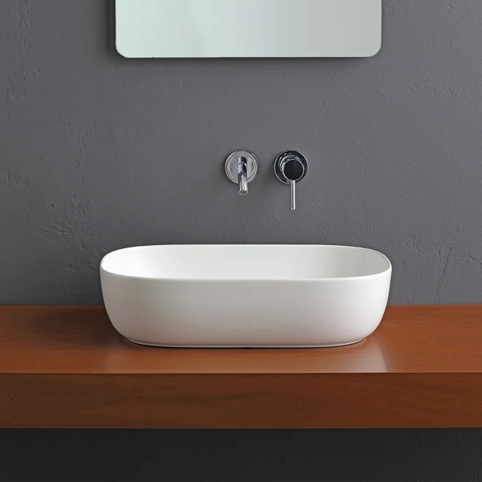 Φωτογραφία προϊόντος: Scarabeo Glam Color 1804-301 56x39cm White Matt Επιτραπέζιος Νιπτήρας