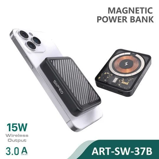 Φωτογραφία προϊόντος: Siipro Magnetic MagSafe PowerBank 5000mAh Carbon Black 20W (SW-37B)