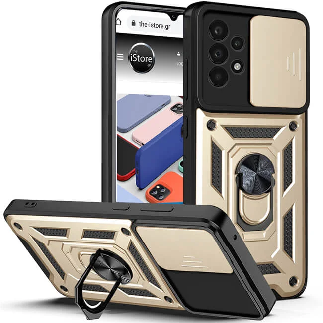 Φωτογραφία προϊόντος: Θήκη Orso Combo Kickstand Slide Camera Gold για Samsung Galaxy A13 (OEM)