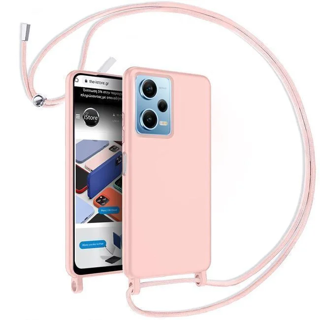 Φωτογραφία προϊόντος: Θήκη Liquid Silicone Κορδόνι Pink Sand Xiaomi Redmi Note 12 Pro 5G