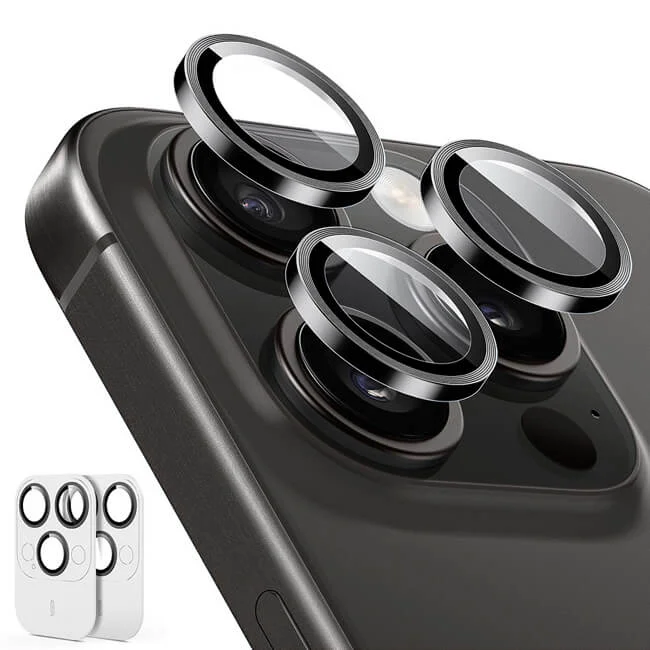 Φωτογραφία προϊόντος: ESR Armorite Tempered Glass Camera Lens Black iPhone 15 Pro/15 Pro Max