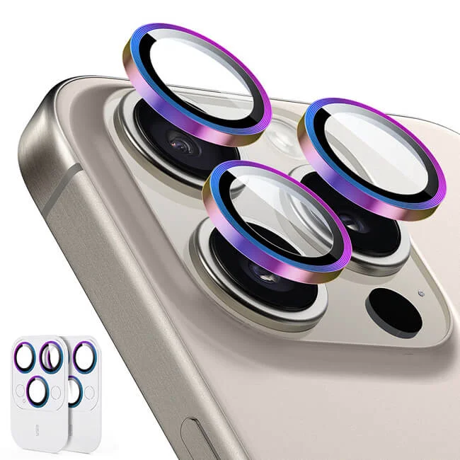Φωτογραφία προϊόντος: ESR Armorite Tempered Glass Camera Lens Chromatic για iPhone 15 Pro / 15 Pro Max