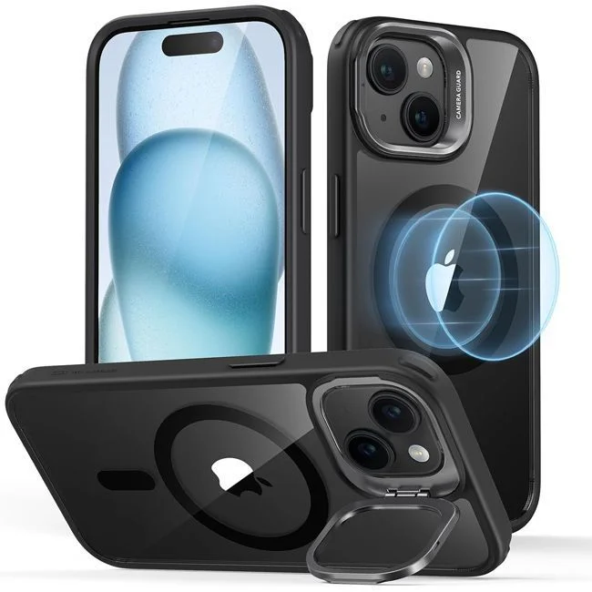 Φωτογραφία προϊόντος: Θήκη ESR Classic Hybrid με Stash Stand HaloLock MagSafe για iPhone 15 Plus (Clear Black)