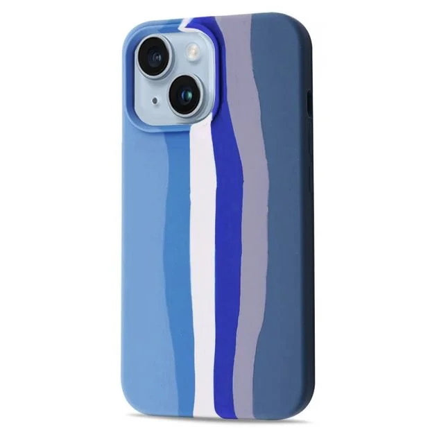 Φωτογραφία προϊόντος: Θήκη Siipro iPhone 13/14 Liquid Silicone Rainbow Blue