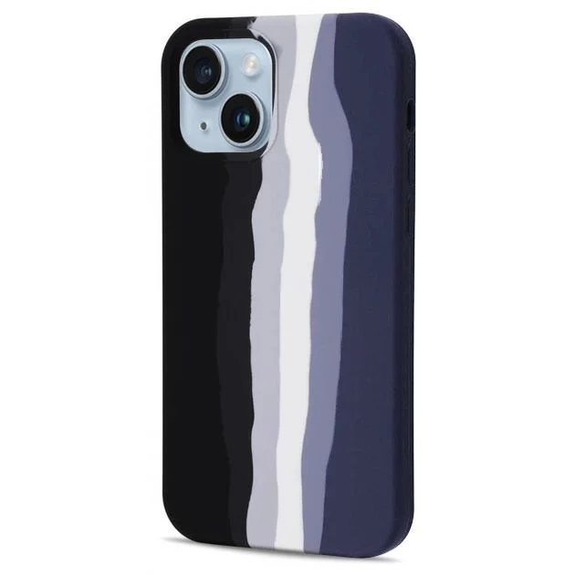 Φωτογραφία προϊόντος: Θήκη Siipro Liquid Silicone Rainbow για iPhone 13/14 (White/Black)