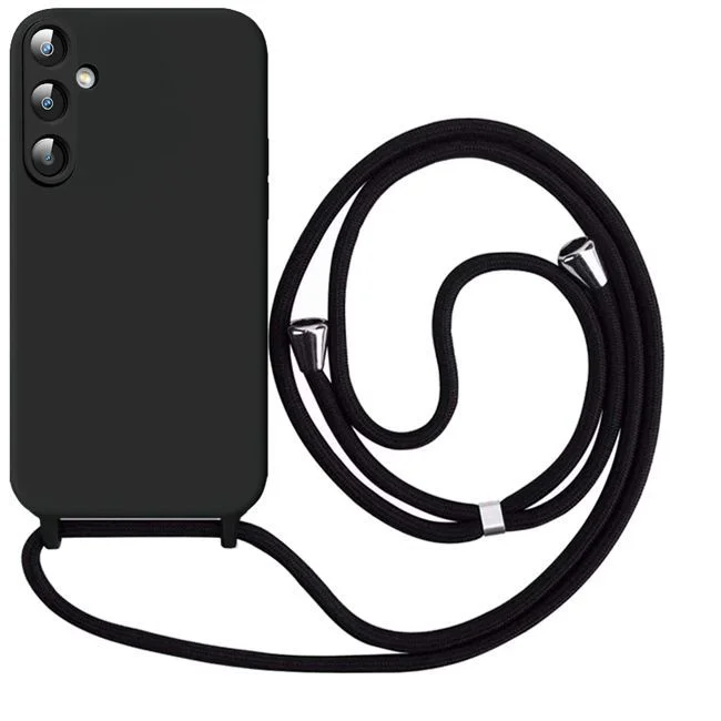 Φωτογραφία προϊόντος: Θήκη Liquid Silicone Κορδόνι Black Samsung Galaxy A15