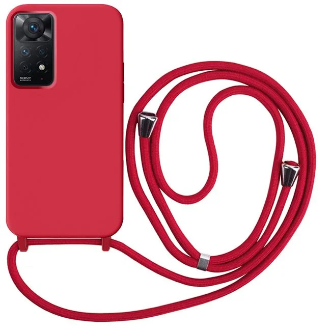 Φωτογραφία προϊόντος: Θήκη Liquid Silicone Κορδόνι Red Xiaomi Redmi Note 11 Pro 4G/5G