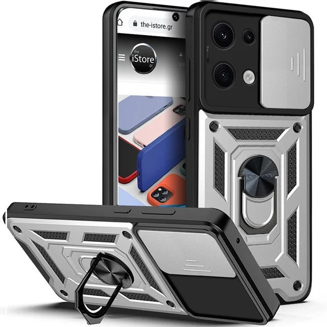 Φωτογραφία προϊόντος: Θήκη Combo Kickstand Slide Camera Ασημί Xiaomi Redmi Note 13 Pro 5G (Orso)
