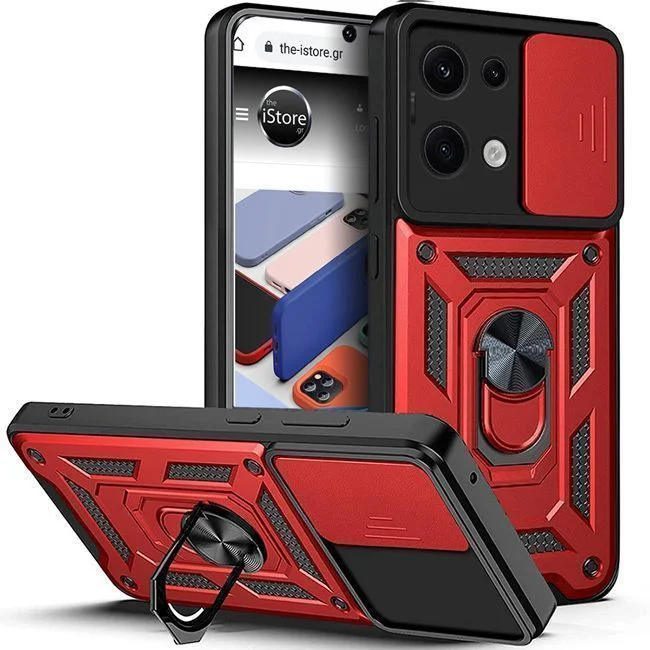 Φωτογραφία προϊόντος: Θήκη Combo Kickstand Slide Camera Red Xiaomi Redmi Note 13 Pro 5G