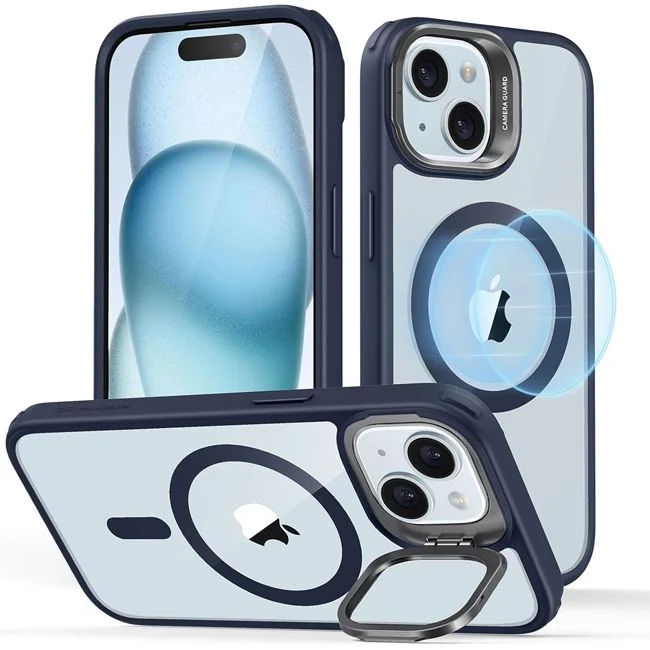 Φωτογραφία προϊόντος: Θήκη ESR Classic Hybrid με Stash Stand HaloLock MagSafe Dark Blue iPhone 15 Plus