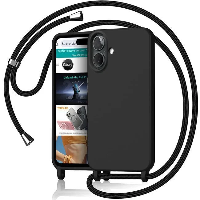 Φωτογραφία προϊόντος: Θήκη Orso Cloud Κορδόνι Black για iPhone 16 Plus