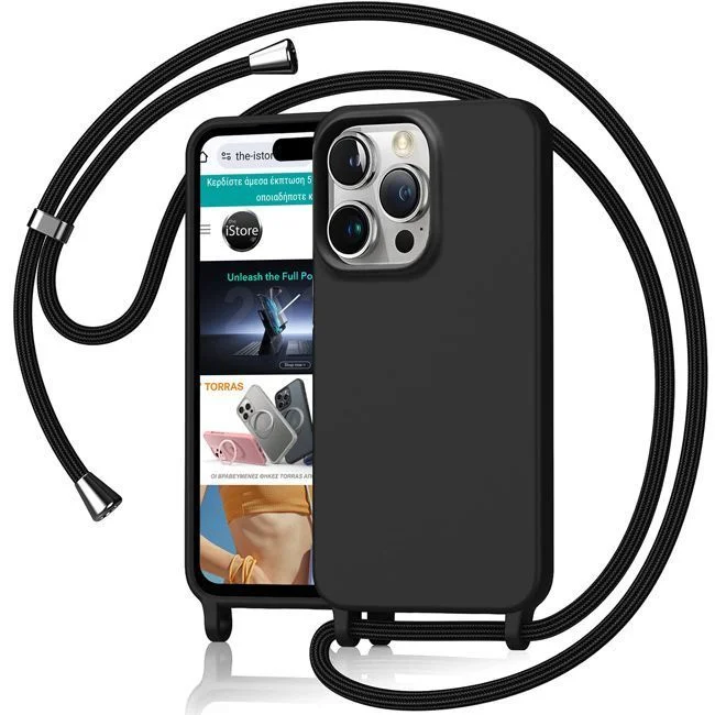 Φωτογραφία προϊόντος: Θήκη Orso Cloud Κορδόνι Black για iPhone 16 Pro