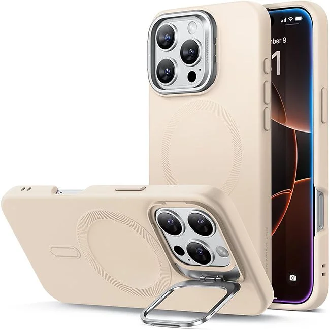 Φωτογραφία προϊόντος: Θήκη ESR Cloud με Stash Stand HaloLock & MagSafe Light Tan για iPhone 16 Pro