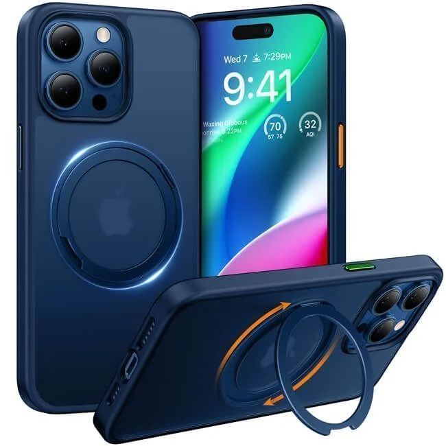 Φωτογραφία προϊόντος: Θήκη Torras Ostand Pro MagSafe Kickstand Navy Blue iPhone 16 Pro Max