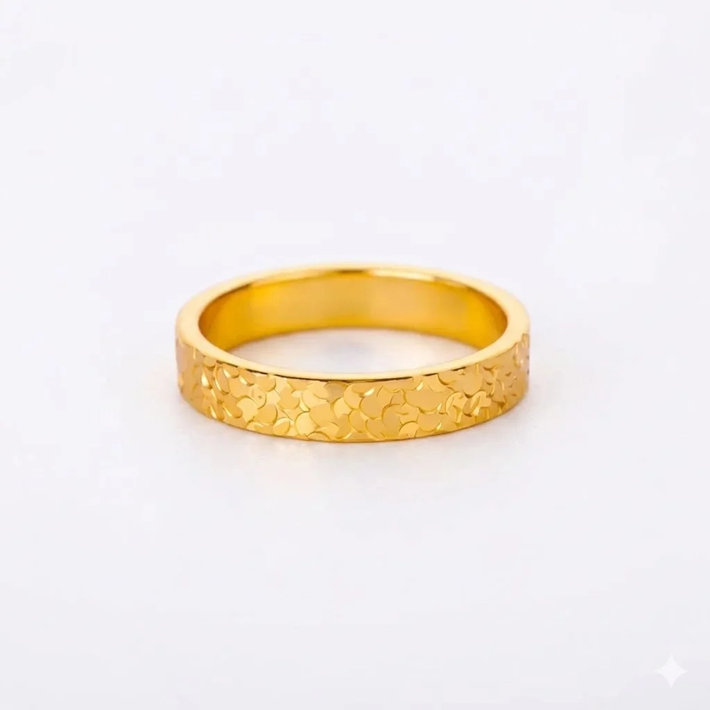 Φωτογραφία προϊόντος: Peach Jewelry Peach Jewerly Δαχτυλίδι Από Ανοξείδωτο Ατσάλι Επιχρυσωμένο Βέρα Size 7