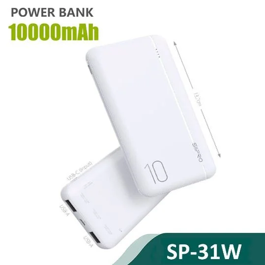 Φωτογραφία προϊόντος: Siipro Siipro 1x PD USB-C 2x USB PowerBank 10000mAh White (SP-31W)