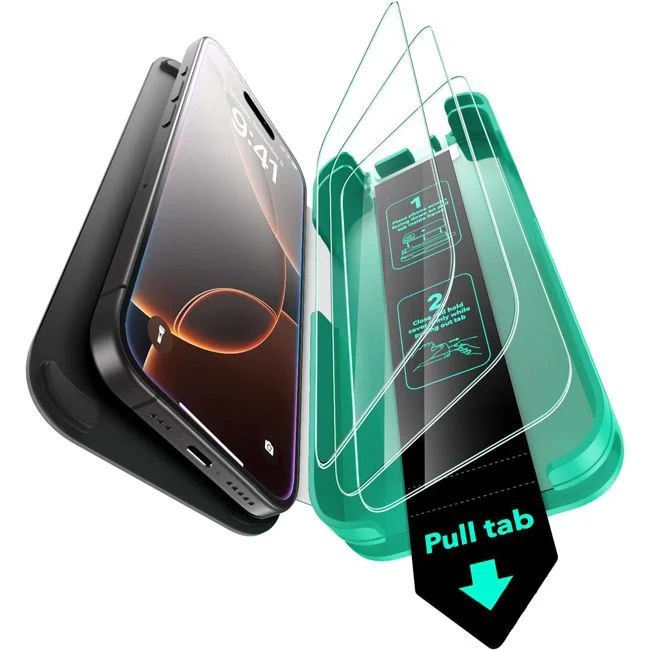 Φωτογραφία προϊόντος: ESR Armorite Ultra-Tough Tempered Glass iPhone 16 Pro Max (3-Pack With Easy Installation Tray)