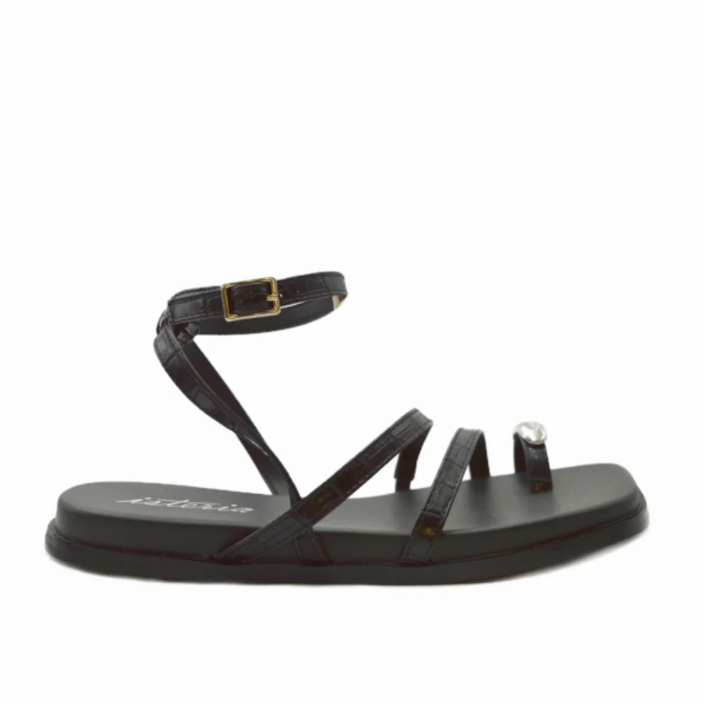 Φωτογραφία προϊόντος: Isteria Croco Strappy Σανδάλια Μαύρο