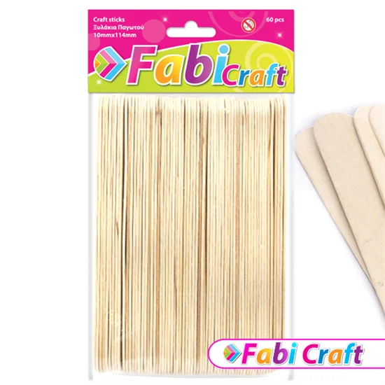 Φωτογραφία προϊόντος: Ξυλάκια Παγωτού Fabi 114x10mm 60τεμ Φυσικό