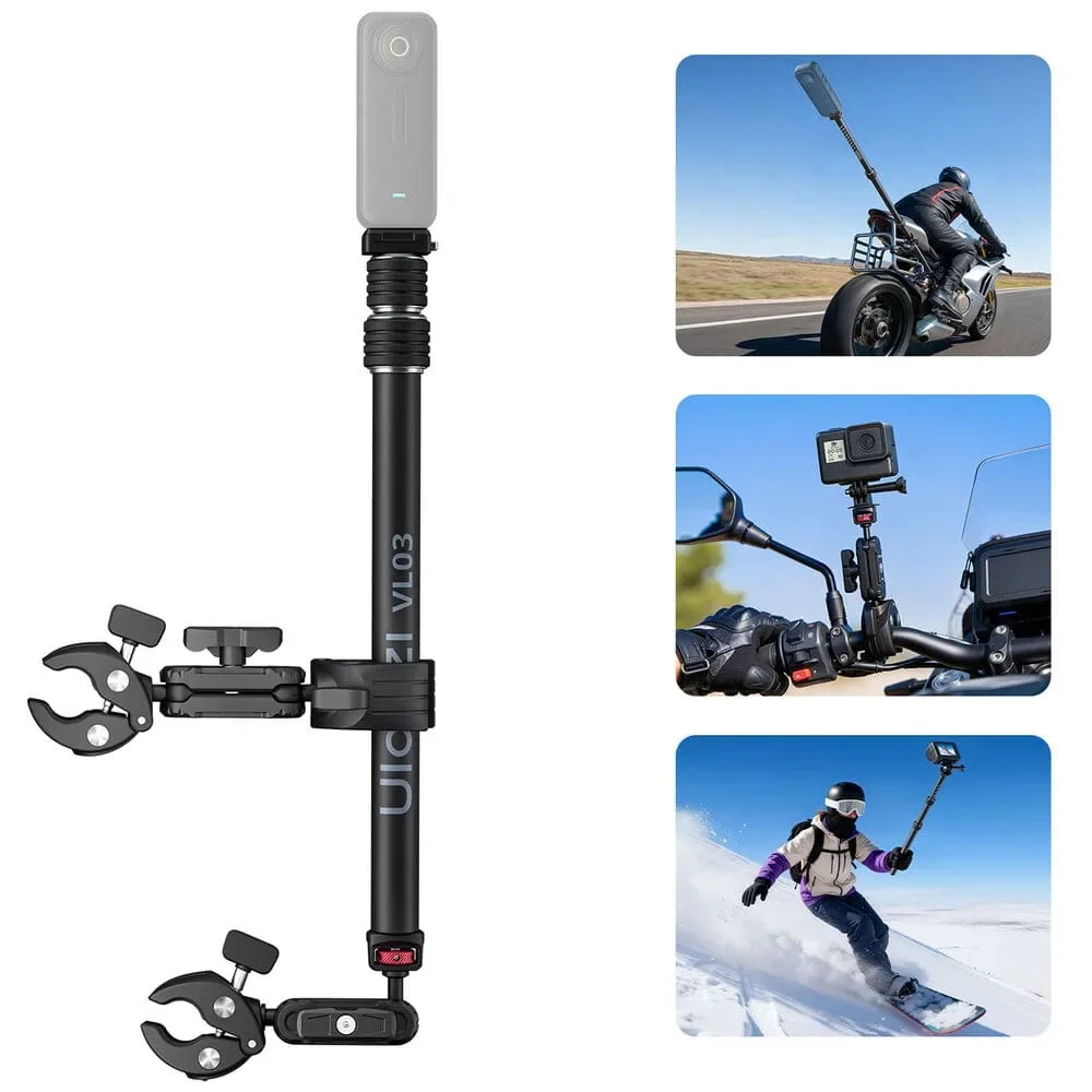 Φωτογραφία προϊόντος: GR Ulanzi VL03 Motorcycle Invisible Selfie Stick Holder έως 12 άτοκες δόσεις ή 24 δόσεις